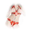Ledapol - Domina Echt Leder Karabiner Harness Body ouvert rot - Gr. S-L