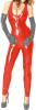 Ledapol - Scharfer glnzender Lack Overall ouvert mit Zip rot - Gr. L