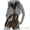Ledapol - Extravaganter Lack Pants-Body ouvert mit Zip schwarz - Gr. L