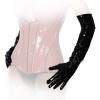 Ledapol - Enge lange glnzende Lack Handschuhe schwarz - Gr. S