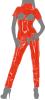 Ledapol - Kurzrmeliger Lack Overall ouvert mit Zip rot - Gr. L
