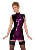 Ledapol - Sexy transparentes Latex Straps-Minikleid mit Zip schwarz-lila - Gr. S