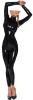 Ledapol - Hautenger langrmeliger Latex Overall mit Zip schwarz - Gr. L