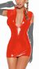 Ledapol - Figurbetontes langes hautenges Latex Shirt / Top rot - Gr. S