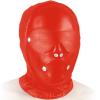Ledapol - Echt Leder Kopfmaske mit Klappen und Knebel rot - Gr. S-L