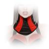 Ledapol - Echt Leder Halskrause / Collar mit Zip schwarz-rot - Gr. S/M