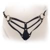 Ledapol - Harness Echt Leder Riemen String schwarz - Gr. S
