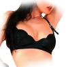 Ledapol - Edler Leder Neckholder Bgel-BH in Blumenform schwarz - Gr. L
