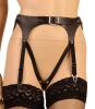 Ledapol - Extravaganter Echt Leder Harness Straps-Slip schwarz - Gr. S