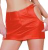 Ledapol - Echt Leder Hft-Minirock mit seitlichen Schnallen rot - Gr. S