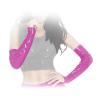 Insistline - Glnzende Datex Handschuhe / Stulpen pink - Gr. S