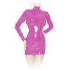 Insistline - Datex Langarm Stehkragen Minikleid mit Zip pink - Gr. S
