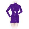 Insistline - Datex Langarm Stehkragen Minikleid mit Zip lila - Gr. S