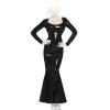 Insistline - Traumhaftes Datex Volant Kleid mit Zip schwarz - Gr. S
