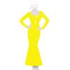 Insistline - Traumhaftes Datex Volant Kleid mit Zip gelb - Gr. S