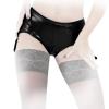 Insistline - Scharfer Datex Straps Slip ouvert mit Zip schwarz - Gr. S