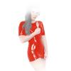 Insistline- Atemberaubendes Datex Kurzarm Minikleid mit Zip rot - Gr. S