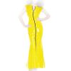 Insistline - Bodenlanges enges Datex Volant-Kleid mit Zip gelb - Gr. S