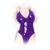 Insistline - Rassiger Datex Body mit Strapshaltern und Zip lila - Gr. S