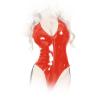 Insistline - Rassiger Datex Body mit Strapshaltern und Zip rot - Gr. L