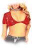 Insistline - Kurzrmeliges knappes Datex Top / Bustier rot - Gr. L