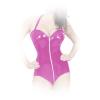 Insistline - Stylischer Datex Body mit Zip und Schnrung pink - Gr. S
