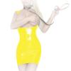 Insistline - Erotisches Datex Minikleid Brust ouvert gelb - Gr. S