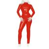 Insistline - Extravaganter Datex Langarm Stehkragen Overall mit Zip rot - Gr. S