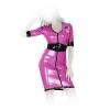 Insistline - Enganliegendes Datex Military Kleid mit Zip schwarz-pink - Gr. S
