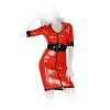 Insistline - Enganliegendes Datex Military Kleid mit Zip schwarz-rot - Gr. S