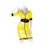 Insistline - Enganliegendes Datex Military Kleid mit Zip schwarz-gelb - Gr. S