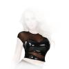 Insistline - Elegantes Datex Top mit Tll-Einstzen schwarz - Gr. S