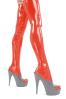 Anita Berg - Extralange Latex Overknee Zip-Strmpfe rot - Gr. L