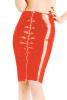 Anita Berg - Sexy kurzer Latex-Rock mit Zip rot - Gr. L