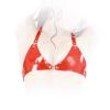 Anita Berg - Rassiger scharfer knapper Latex BH mit Nieten rot - Gr. S