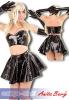 Anita Berg - Kurzer Latex Nieten-Zip-Rock schwarz - Gr. L