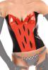 Anita Berg - Sexy Latex Korsett / Corsage schwarz-rot - Gr. 3XL
