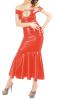 Anita Berg - Elegantes Latex Carmen Kleid rot - Gr. 3XL