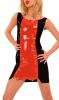 Anita Berg - Zweifarbiges Latex Mini Trgerkleid mit Zip schwarz-rot - Gr. S