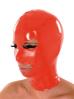 Anita Berg - Enge Latex Kopfmaske mit Ohr-Perforation rot - Gr. L