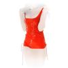 Anita Berg - Sexy knappes Latex Shirt / Top mit Schnrungen rot - Gr. S