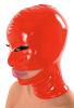 Anita Berg - Latex Zip-Kopfmaske Augen ouvert mit Mund-Zip rot - Gr. S