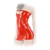 Anita Berg - Schulterfreies Latex Minikleid mit Zip ouvert rot - Gr. S