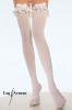 Leg Avenue - Halterlose Strmpfe Satin Rschen Abschluss schwarz - Gr. S-L