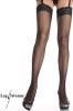 Leg Avenue - Straps Netz-Strmpfe Spitze schwarz - Gr. S-L