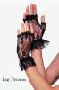 Leg Avenue - Edle kurze Spitzen Handschuhe ohne Finger schwarz - Gr. S-L