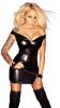 Noir Handmade - Carmen-Ausschnitt Minikleid Lederoptik schwarz - Gr. 5XL