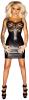 Noir Handmade - Lack Wetlook Minikleid mit transparentem Tll schwarz - Gr. S