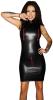 Noir Handmade - Rassiges Wetlook Zip-Minikleid schwarz-rot - Gr. M