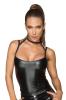 Noir Handmade - Powerwetlook Tr�ger Shirt - Top mit Choker schwarz - Gr. S